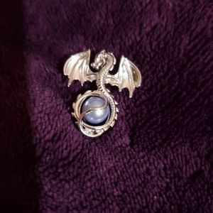 Sterling silver dragon pearl cage pendant